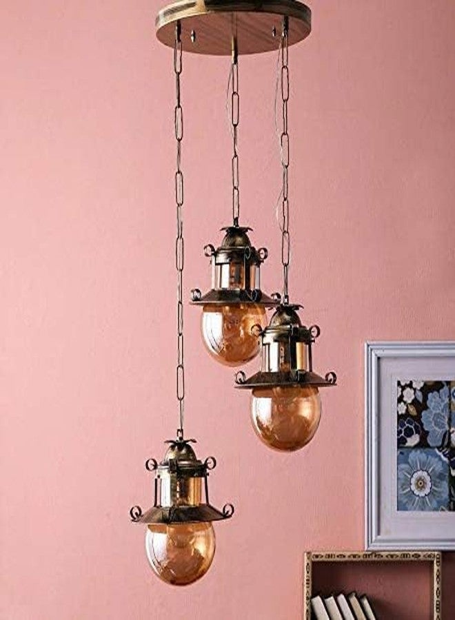GAUVIK 361 THALI Cluster with Bulb/Cluster Ceiling Light for Restaurant,Bedroom, Living Room and Home Decor Chandelier Ceiling Lamp.Golden Antique - Image 2